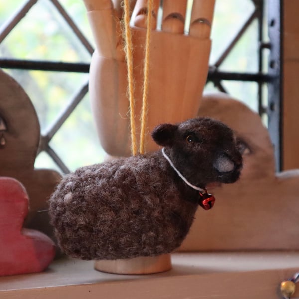 Needle felted coloured Ryeland sheep Bauble