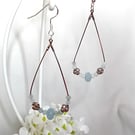 Aquamarine Boho Style Earrings