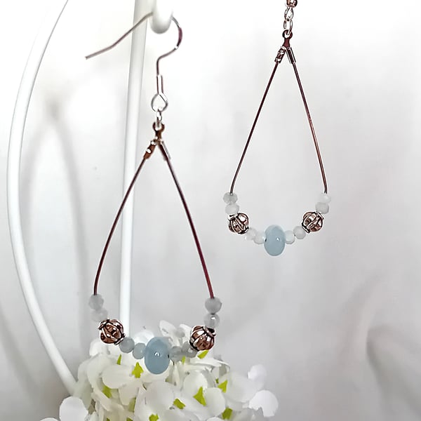 Aquamarine Boho Style Earrings