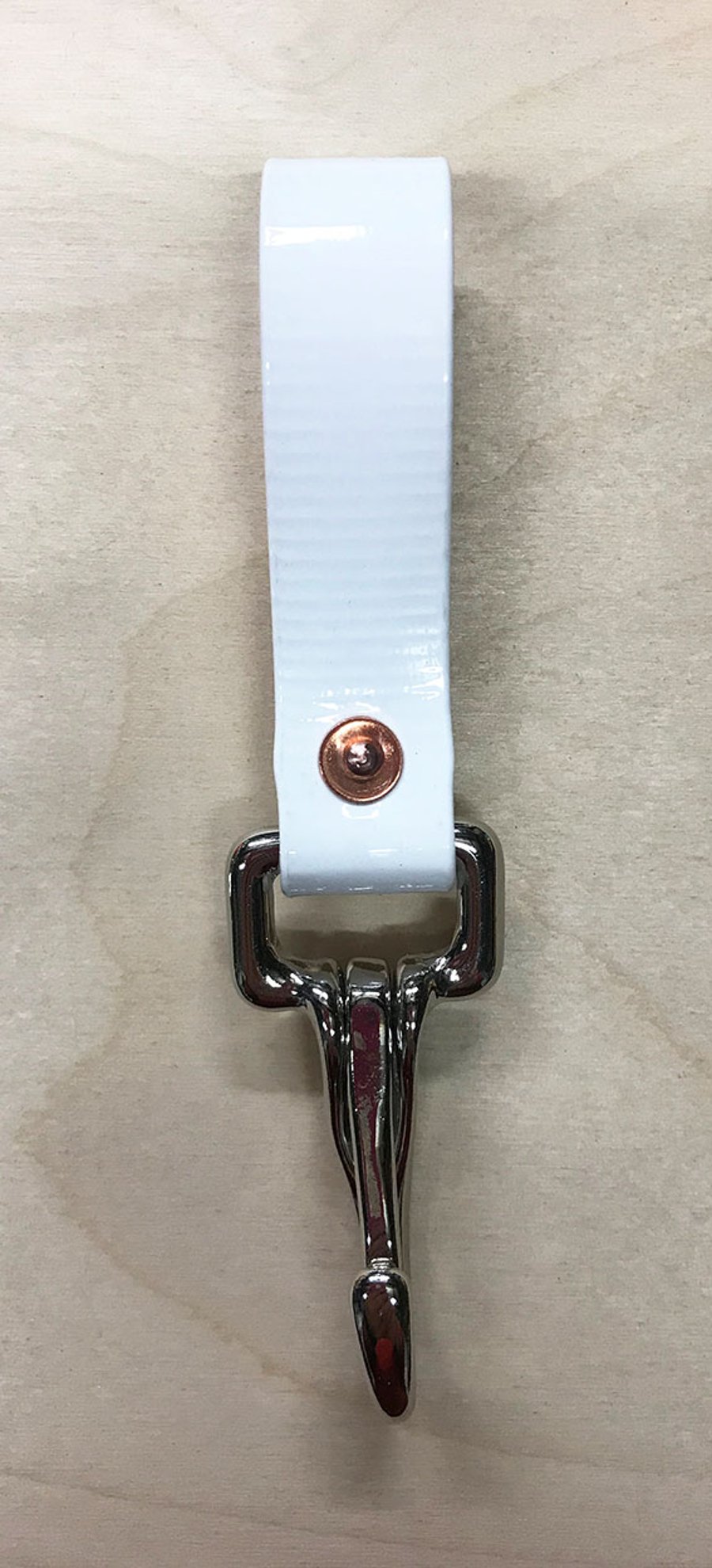 “The Parktown” Wet-Look Key Strap, White Heat.