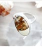 Picture Jasper Ring size U ,  sterling silver Gemstone Ring Hallmarked - Image 1