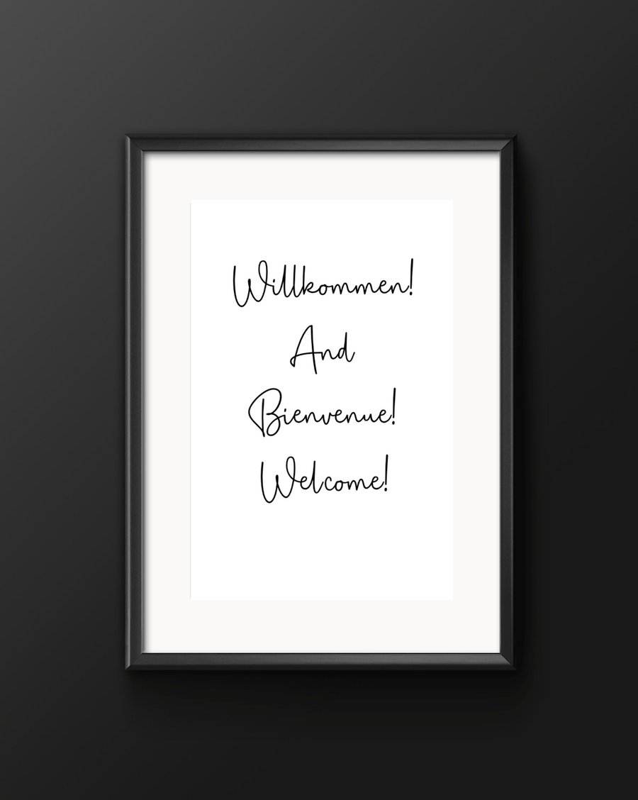 Welcome Print - Kit Kat Club - Cabaret Lyrics - music print - minimalist