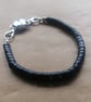 Starry night disc bracelet, silver with a magnetic clasp. 