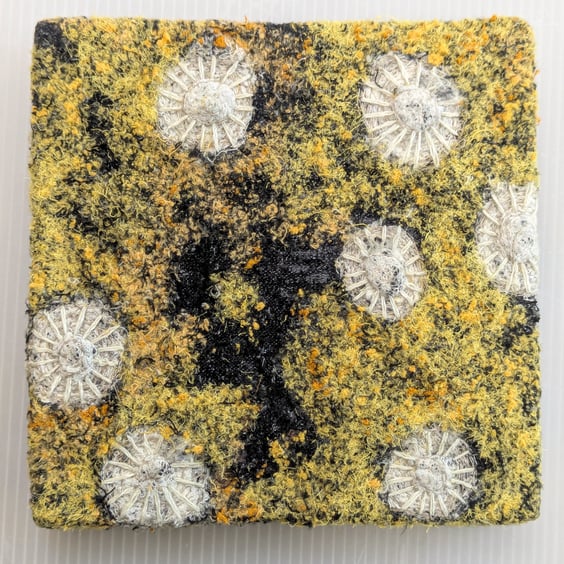 Coastal Dreams Textile Art: Maritime Sunburst - UNFRAMED