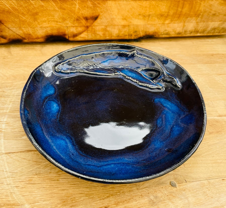 Hand made ceramic dish - humpback whale