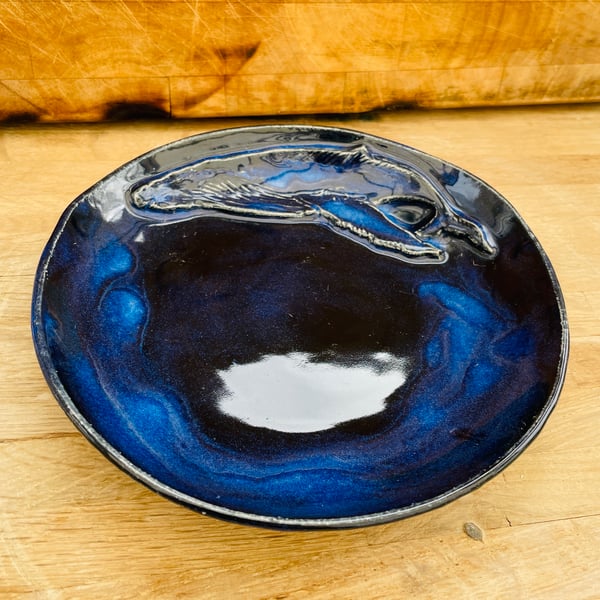 Hand made ceramic dish - humpback whale