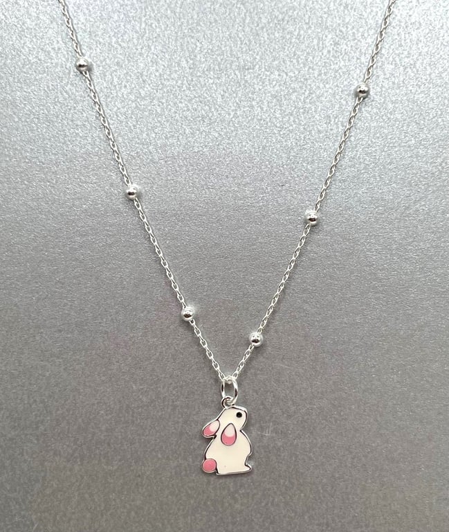 Sterling Silver Lop Eared Bunny Necklace