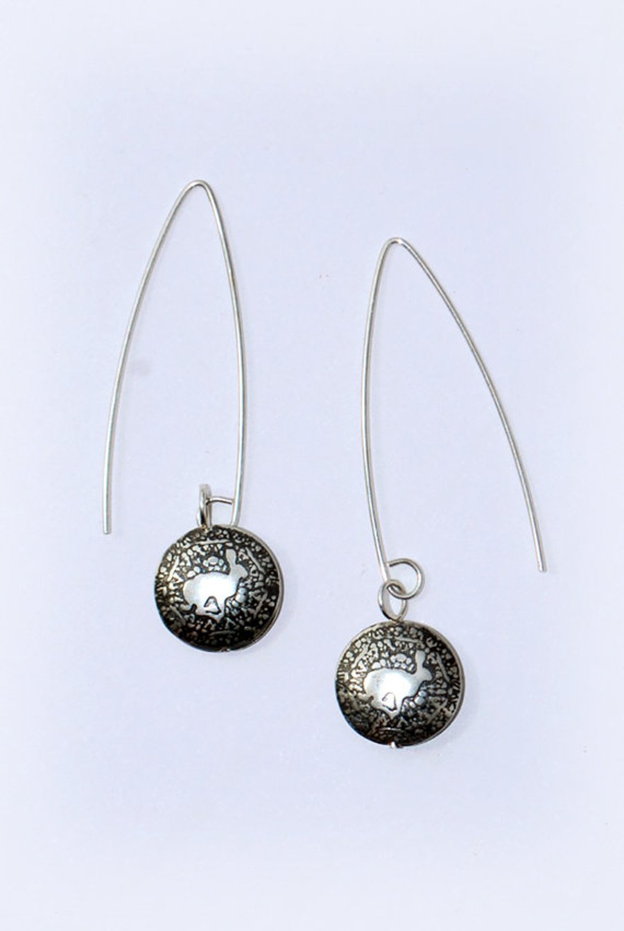 Silver 'Hare' Capsule Drop Earrings