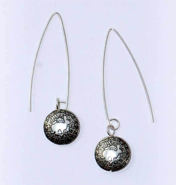 Silver 'Hare' Capsule Drop Earrings