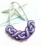 Contemporary cotton rope statement necklace - purple and green, gifts for women - Image 3