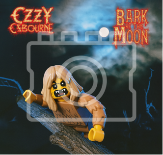 LEGO-Inspired Ozzy Osbourne – Bark at the Moon 5x5" Mounted Print