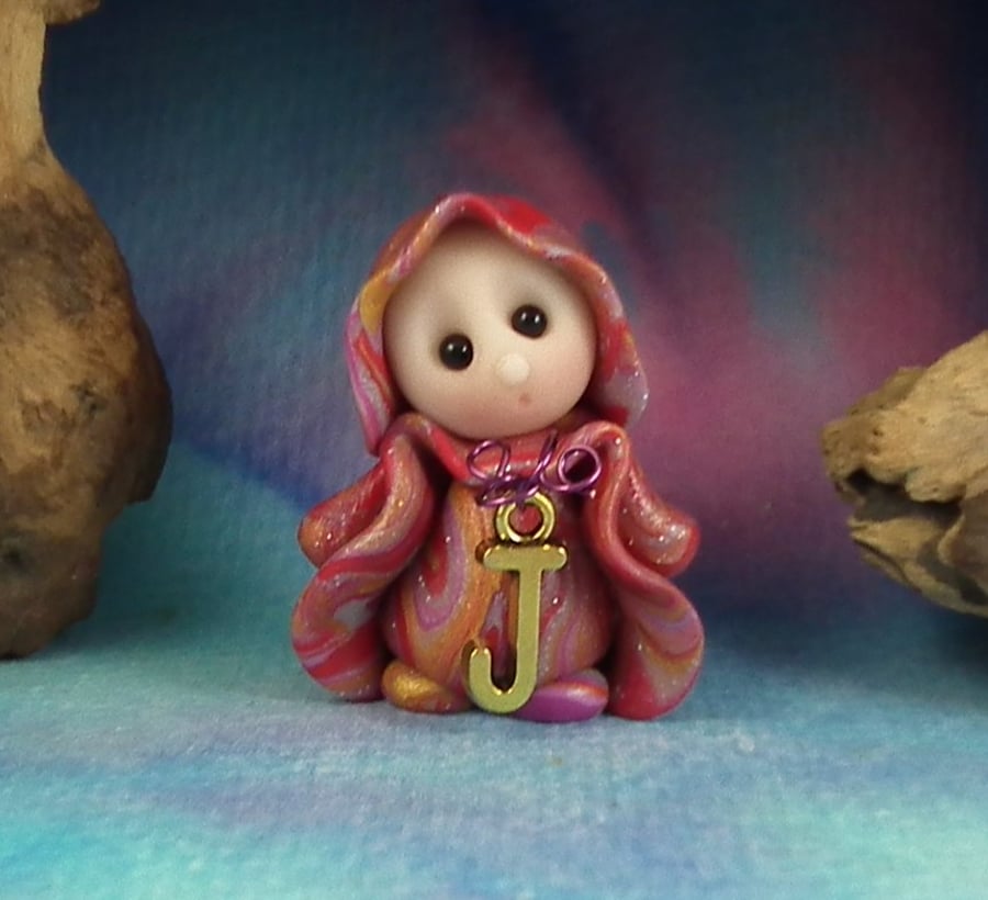 Alphabet Initial Gnome choice of letter OOAK Sculpt by Ann Galvin