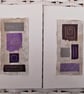 Colourful Combinations Grey Purple Handstitched Geometric Art Pictures - Image 1
