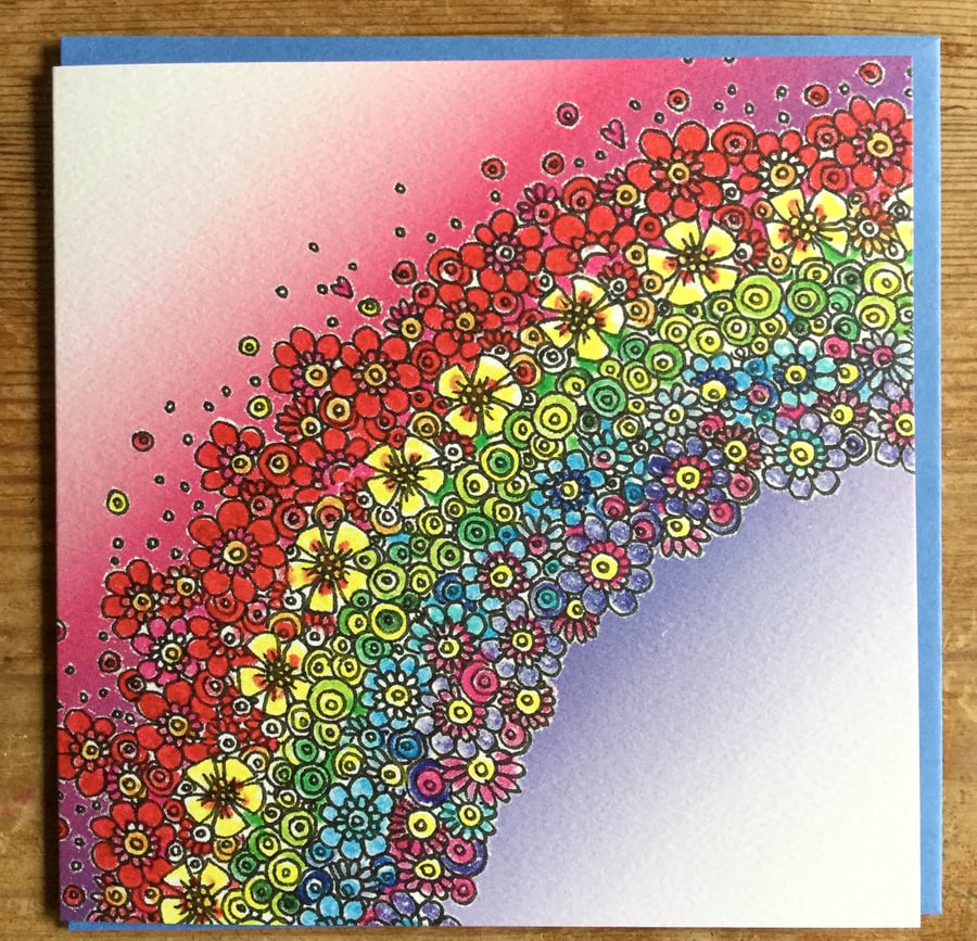 Rainbow sky greeting card 