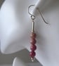 Rhodochrosite & Sterling Silver Earrings