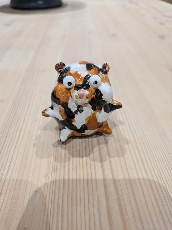 Ceramic hamster figurine, stocking filler 