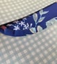Peg bag in blue-green check with floral lining - Image 2