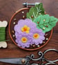 Whimsical Spring Garden handmade wall decoration keepsake lilac flowers, brown