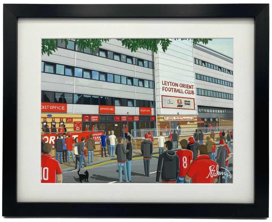 Leyton Orient F.C, Brisbane Road Stadium. High Quality Framed Art Print