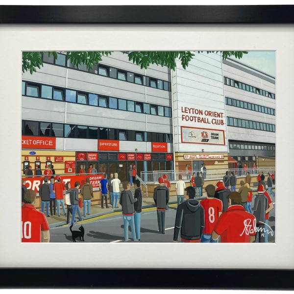Leyton Orient F.C, Brisbane Road Stadium. High Quality Framed Art Print