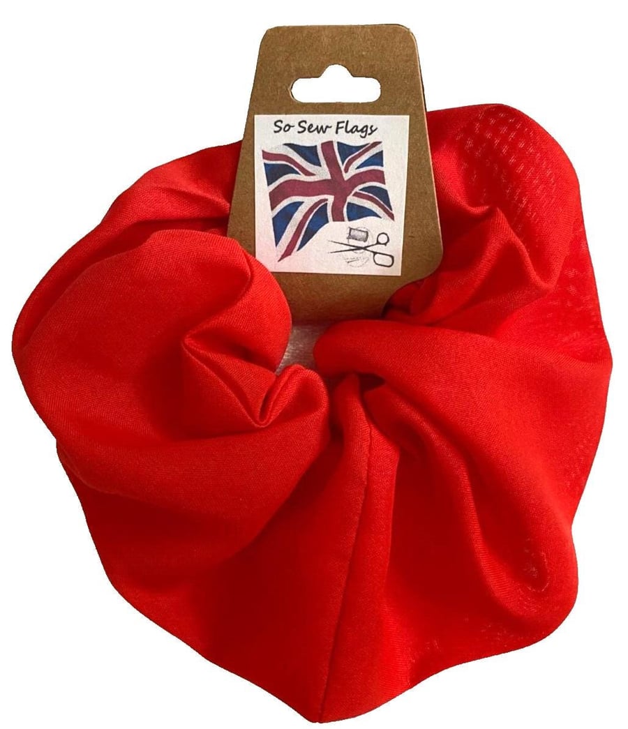 Plain Red Flag Hair Scrunchie Scrunchies Accessory Ties Elastic