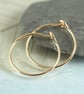 Gold Hoops 14 ct 16 mm Gold Fill Sleeper Earrings Slim Golden  Eye Hook Closure
