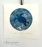 Lino Print and Monoprint Original on Mounted on Khadi Paper - Sea Turtle - Image 2