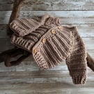 Brown Baby Cardigan and Hat