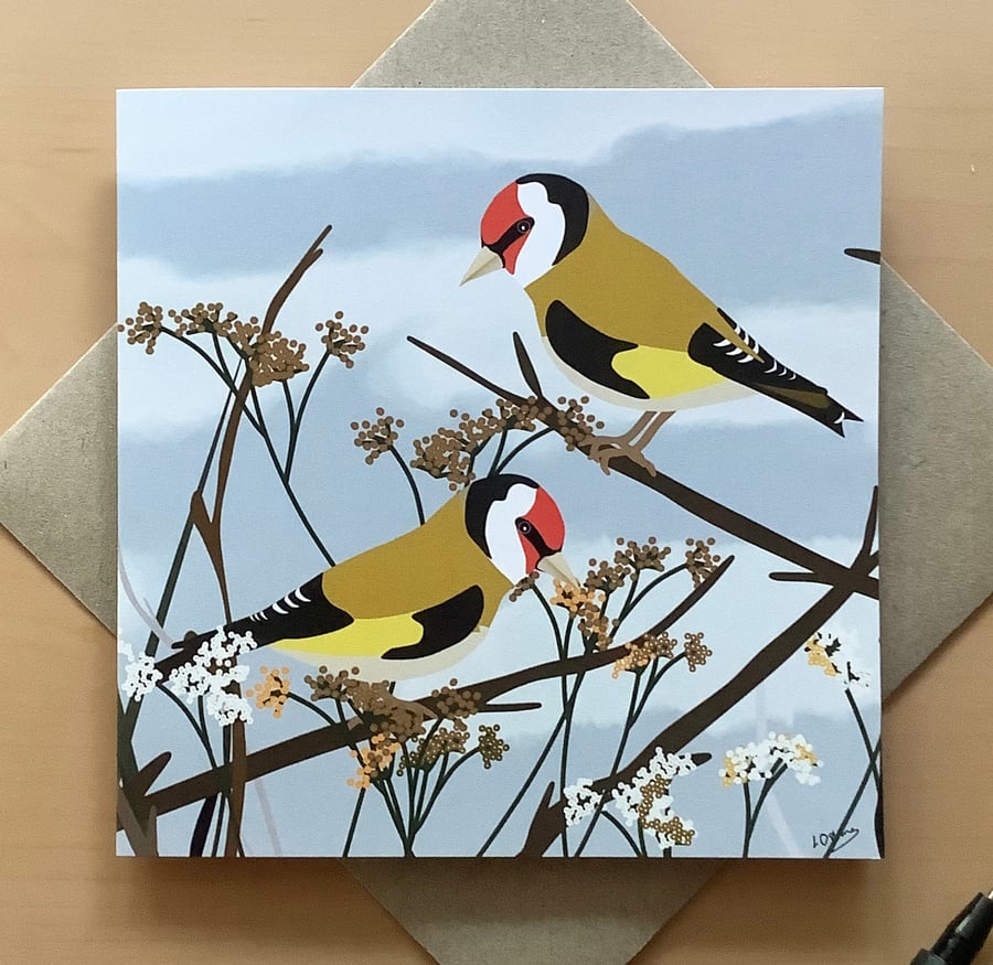Greetings card - birds - birthday card