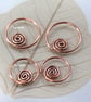 Copper Sleeper Hoops Spiral Detail Spiral Earrings - Image 8