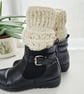Cream Fleck Boot Cuffs, Nougat Ankle Warmers - Image 2
