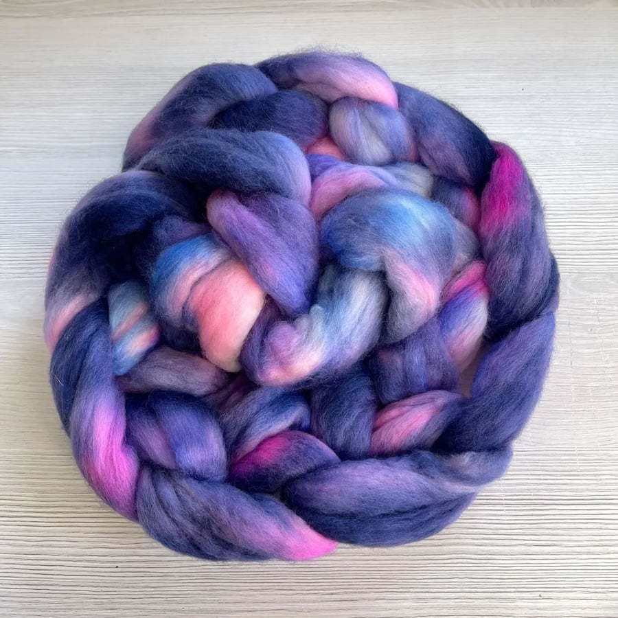 Polwarth Hand Dyed Fibre, Combed Top or Roving 100g