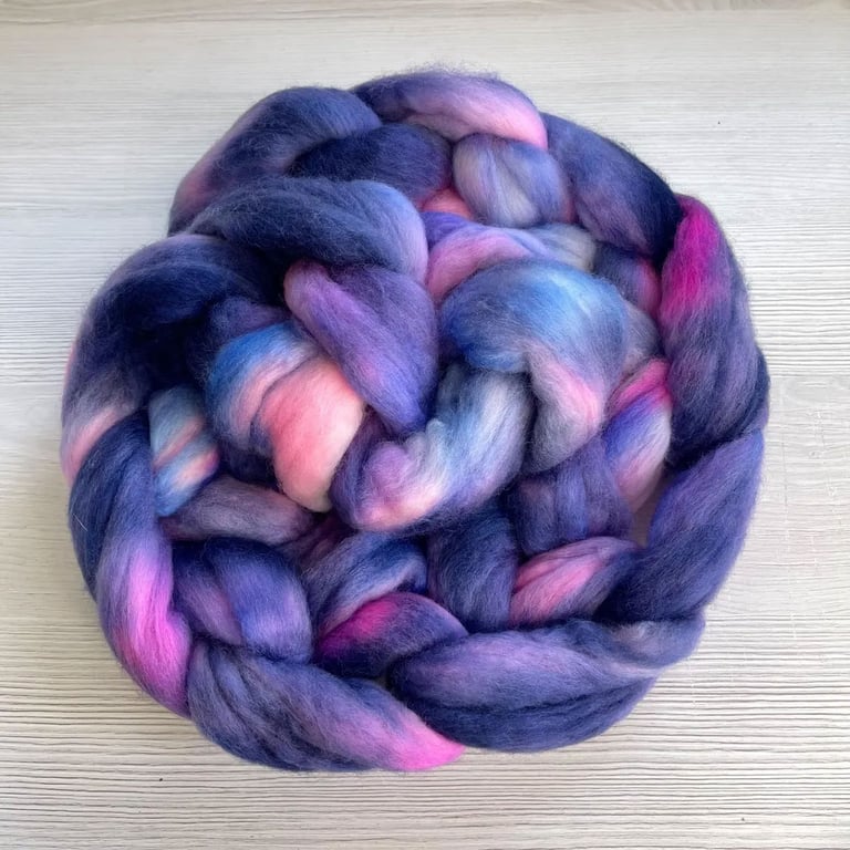 Polwarth Hand Dyed Fibre, Combed Top or Roving 100g