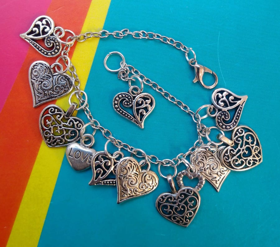 Silver Hearts Bracelet