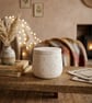 Black Candle Filled White Starry Jar with Lid - Image 2