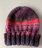 Hand Knitted Child's Beanie Hat - Age 4 - 6 yrs - Image 1