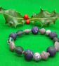 Sparkly purple and lilac polymer clay bracelet - Image 2