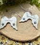 Personalised Pet Memorial Angel Wings Ornament - Handmade Clay Hanging Decor