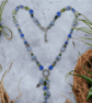 Bluebell Woods Hand Beaded Necklace With Multi Pendant Drop