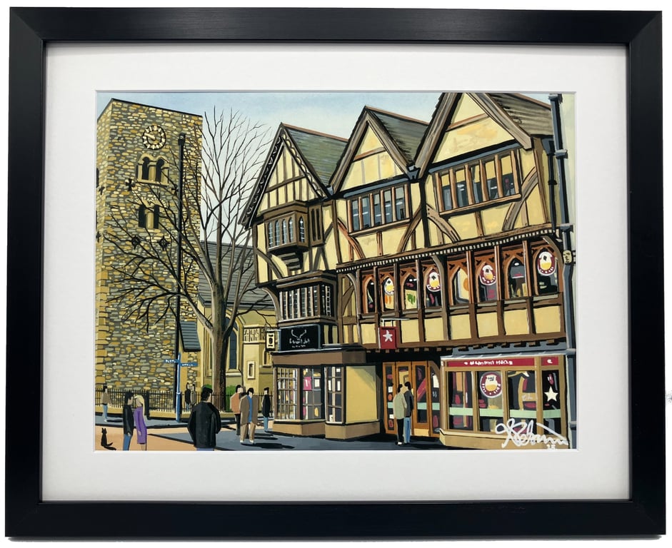 Oxford Cornmarket, Cityscape Landscape Landmark Framed & Unframed Art Print Gift