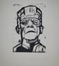 The Monster - Lino Print (Frankenstein)