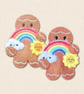Rainbow Gingerbread Character - Embroidered Positive Decoration