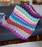 Vibrant Hand-Knitted Chevron Blanket, Cosy Sofa Throw, Colourful Home Decor Gift - Image 10