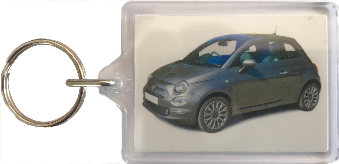 FIAT 500 1.2L 2018 - Keyring with 50x35mm Insert - Fun Car