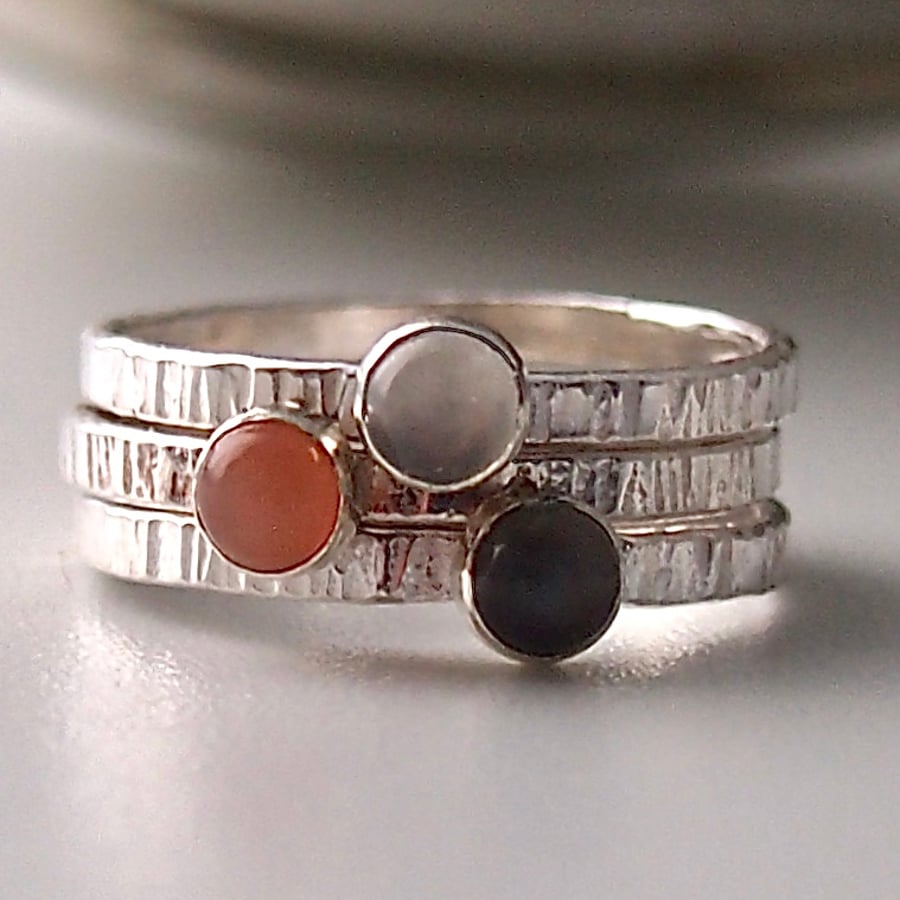 Moonlight Sterling Silver Trio