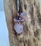 Pink Rose Quartz Heart Crystal & Copper Necklace Pendant Gift Jewellery Jewelry - Image 8