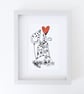 Two Houses with heart illustration, Giclee print - Image 4