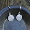 CLEARANCE Eco Silver Winter Solstice textured disc earrings - fully hallmarked
