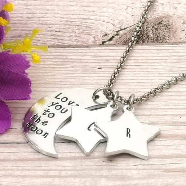 Love You To The Moon Personalised Star Necklace - Mother's Day Jewellery