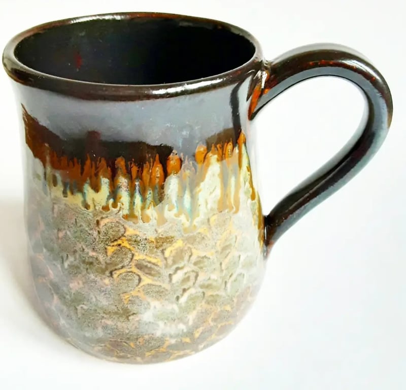 Mug Brown Glazed  - Hand Thrown Stoneware Ceramic Mug 
